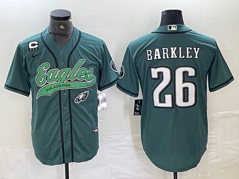 Men Philadelphia Eagles #26 Barkley Green 2024 Nike Co branded NFL Jersey style 11->philadelphia eagles->NFL Jersey